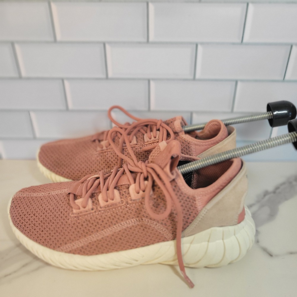 Adidas Tubular Doom Sock Women Mauve Pink Knit Athletic Sneakers Size 7.5